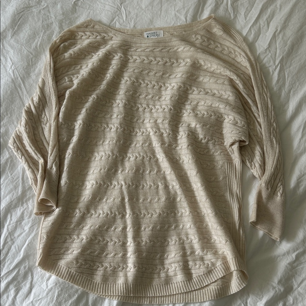 Cream lightweight knit sweater